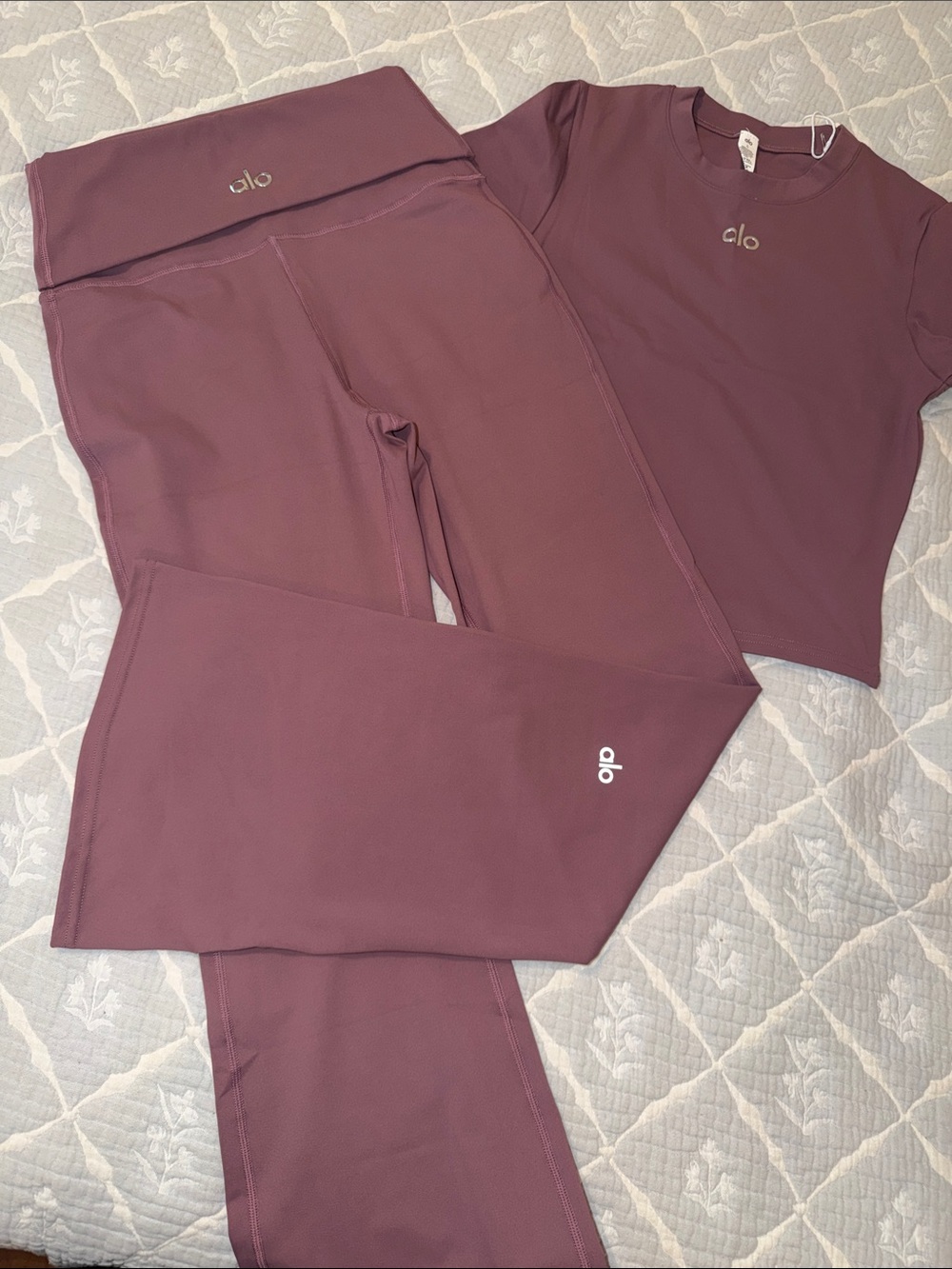 ALO Yoga Mauve Boot-Cut Flare Leggings